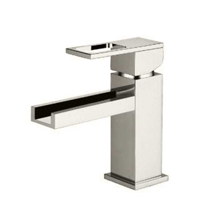 Serie 160 Waterfall Bathroom Faucet - Single Hole - 6" Brass/Polished Nickel