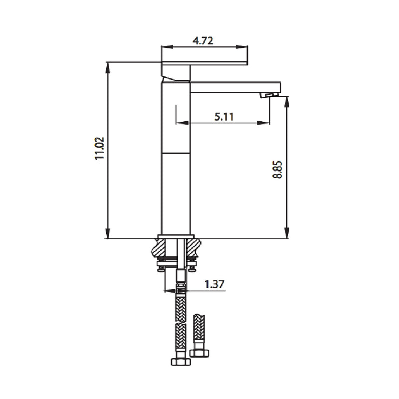 Serie 160 Bathroom Faucet - Vessel - 11" Brass/Matt Black