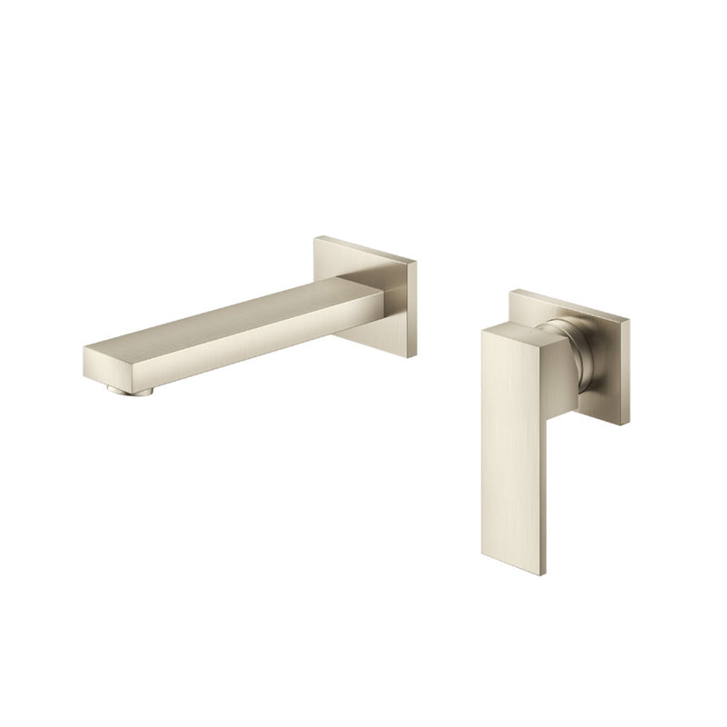 Serie 160 Complete Bathroom Faucet - Single Hole-Wall Mount - 5" Brass/Brushed Nickel
