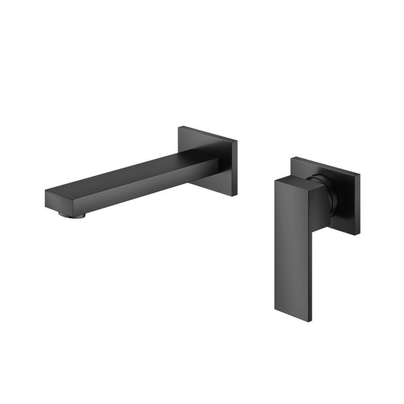 Serie 160 Complete Bathroom Faucet - Single Hole-Wall Mount - 5" Brass/Matt Black