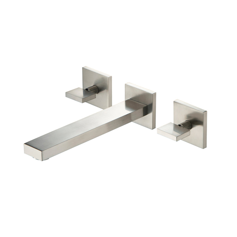 Serie 160 Complete Bathroom Faucet - Widespread-Wall Mount - 8" Brass/Brushed Nickel