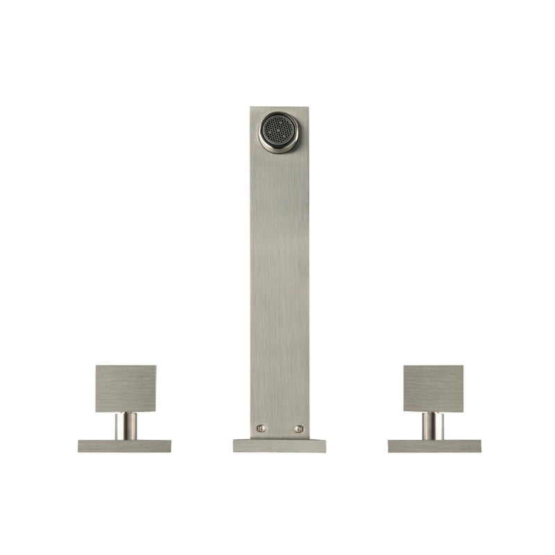 Serie 160 Complete Bathroom Faucet - Widespread-Wall Mount - 8" Brass/Brushed Nickel