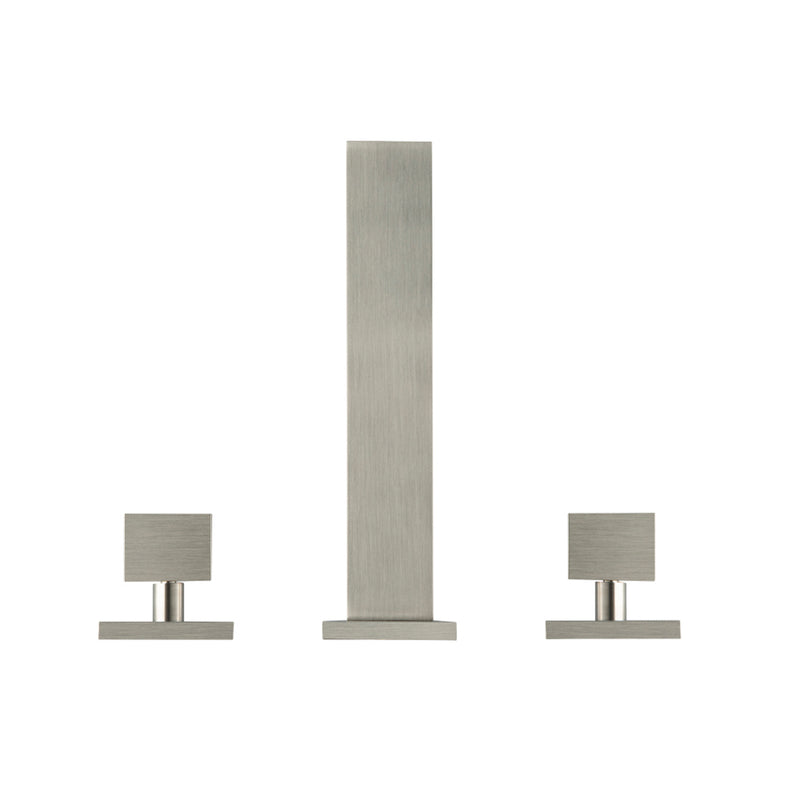 Serie 160 Complete Bathroom Faucet - Widespread-Wall Mount - 8" Brass/Brushed Nickel