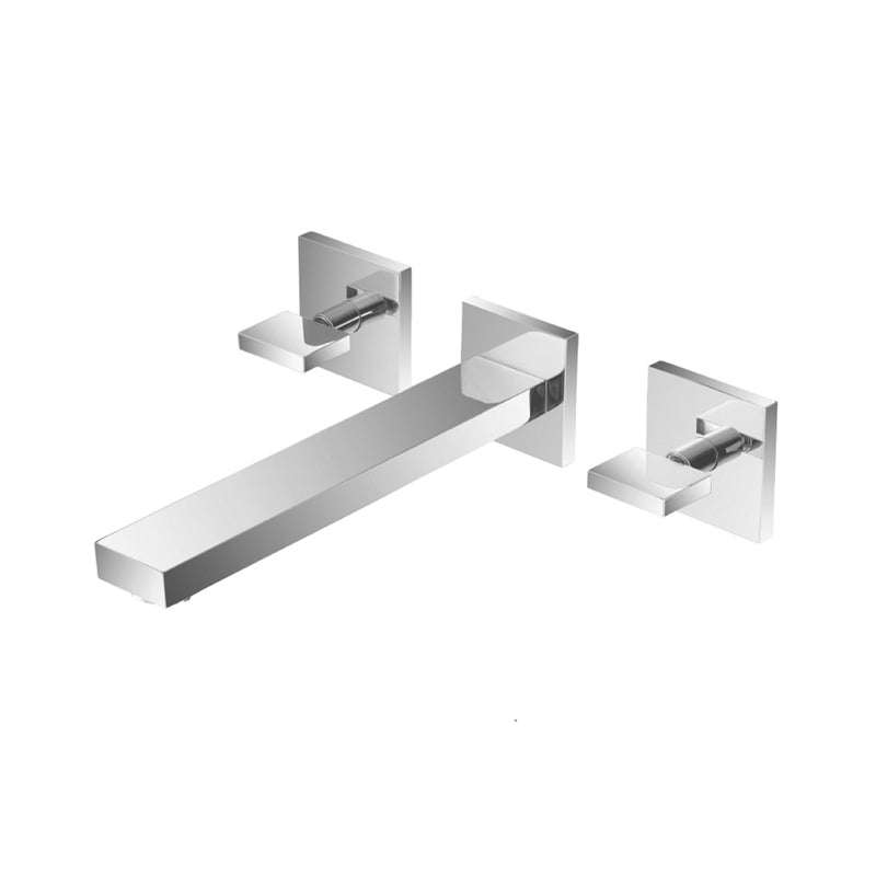 Serie 160 Complete Bathroom Faucet - Widespread-Wall Mount - 8" Brass/Polished Chrome