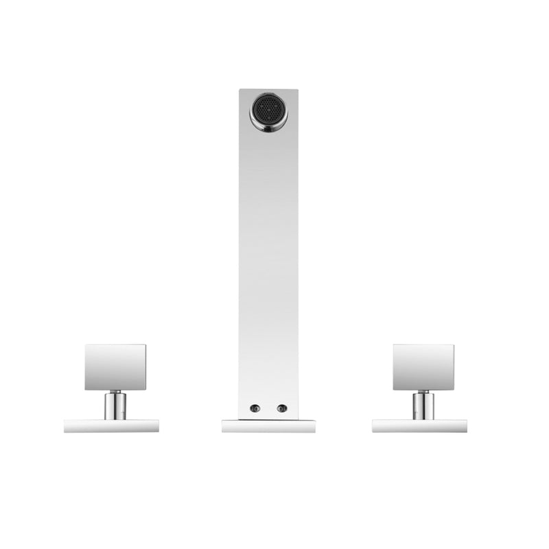 Serie 160 Complete Bathroom Faucet - Widespread-Wall Mount - 8" Brass/Polished Chrome