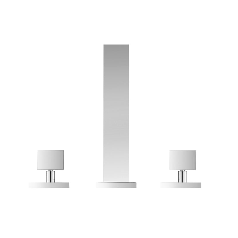 Serie 160 Complete Bathroom Faucet - Widespread-Wall Mount - 8" Brass/Polished Chrome