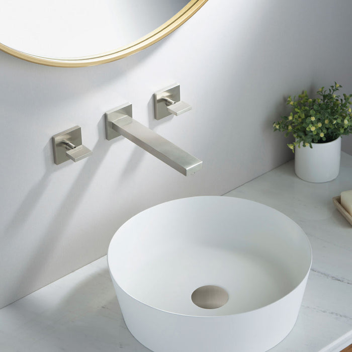 Serie 160 Two Handle Bathroom Faucet - Widespread-Wall Mount - 8" Brass/Matt Black