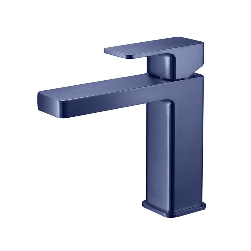 Serie 196 Bathroom Faucet - Single Hole - 7" Brass/Navy Blue