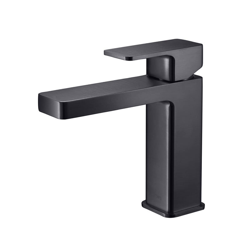 Serie 196 Bathroom Faucet - Single Hole - 7" Brass/Dark Grey