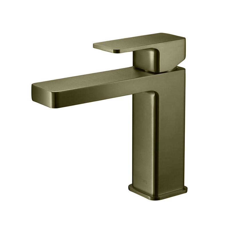 Serie 196 Bathroom Faucet - Single Hole - 7" Brass/Army Green