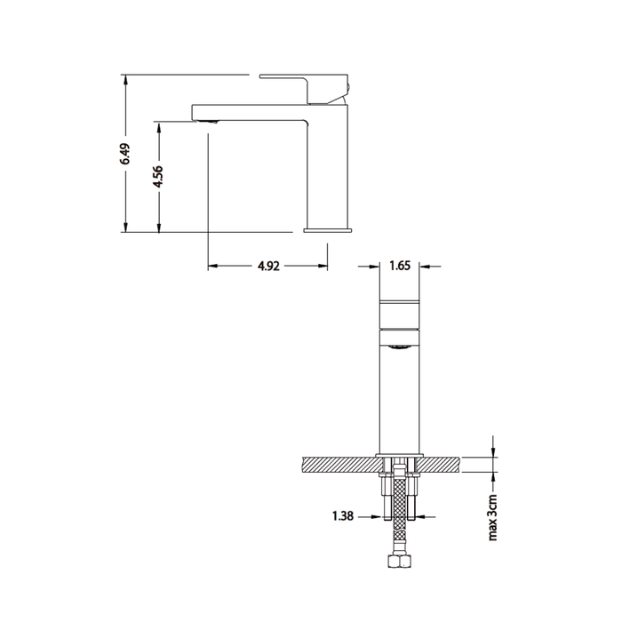 Serie 196 Bathroom Faucet - Single Hole - 7" Brass/Brushed Nickel