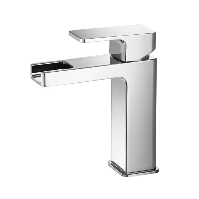 Serie 196 Cascade Flow Bathroom Faucet - Single Hole - 7" Brass/Polished Chrome