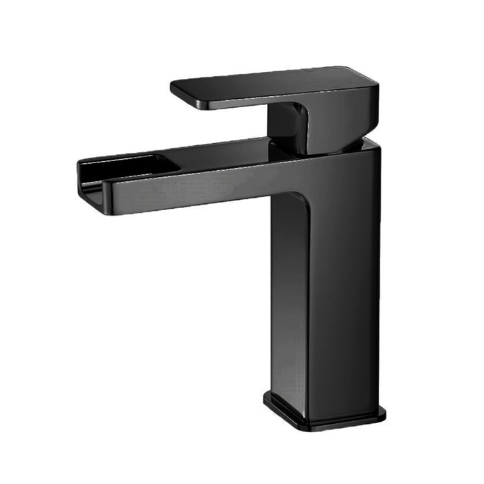 Serie 196 Cascade Flow Bathroom Faucet - Single Hole - 7" Brass/Matt Black