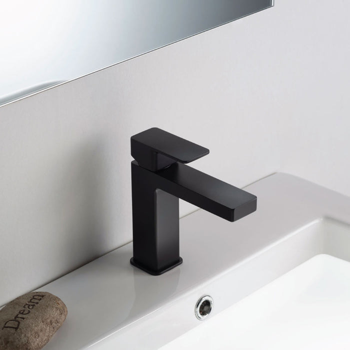 Serie 196 Bathroom Faucet - Single Hole - 7" Brass/Matt Black