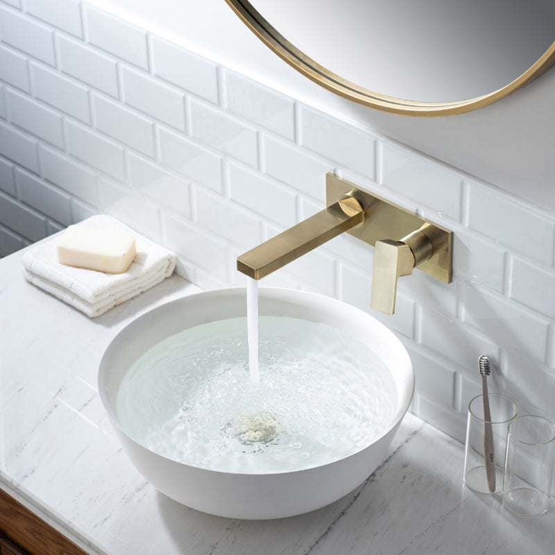 Serie 196 Complete Bathroom Faucet - Single Hole-Wall Mount - 9" Brass/Polished Chrome