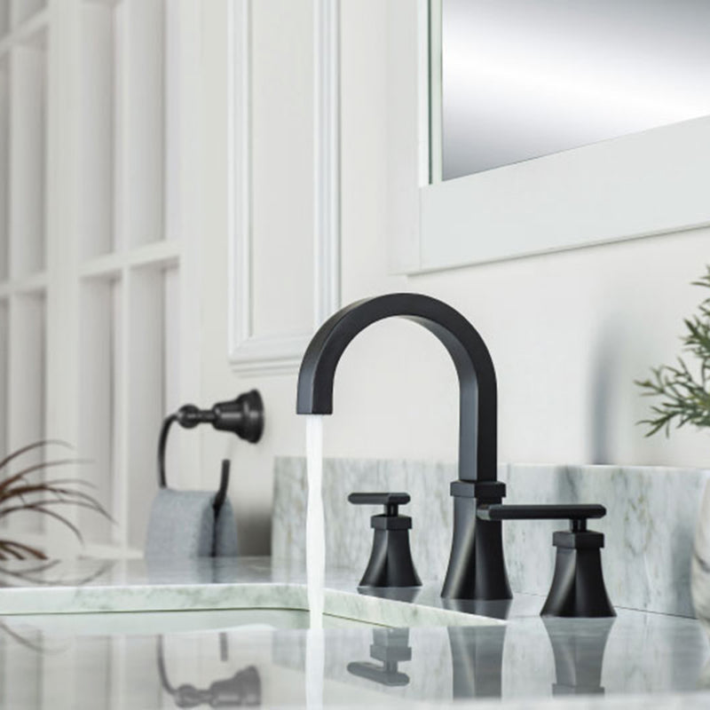 Serie 230 Bathroom Faucet - Widespread - 8" Brass/Matt Black