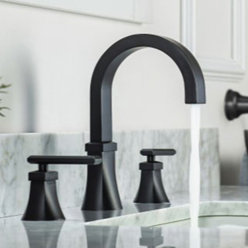 Serie 230 Bathroom Faucet - Widespread - 8" Brass/Matt Black