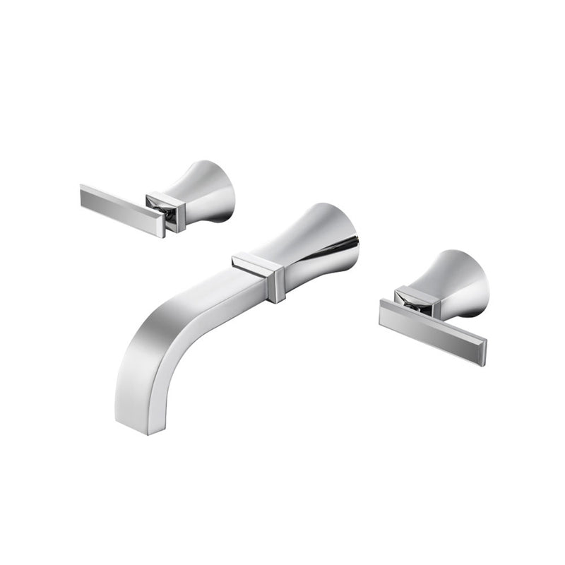 Serie 230 Complete Bathroom Faucet - Widespread-Wall Mount - 8" Brass/Polished Chrome