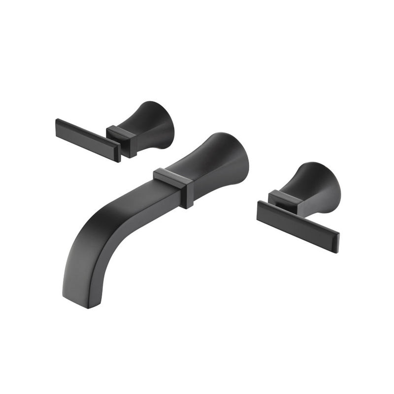 Serie 230 Complete Bathroom Faucet - Widespread-Wall Mount - 8" Brass/Matt Black