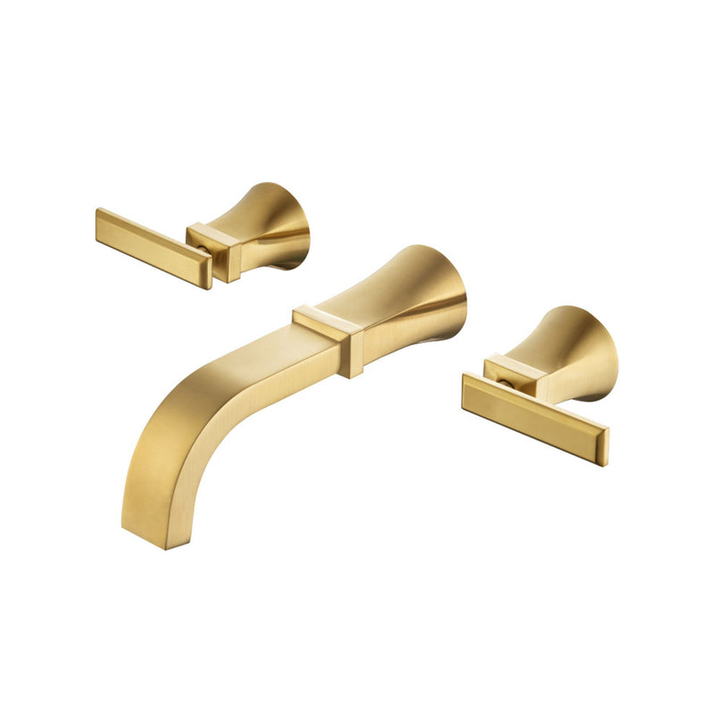 Serie 230 Complete Bathroom Faucet - Widespread-Wall Mount - 8" Brass/Satin Brass