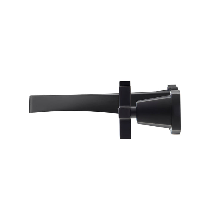 Serie 240 Complete Bathroom Faucet - Widespread-Wall Mount - 8" Brass/Matt Black