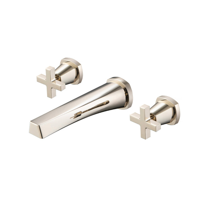 Serie 240 Complete Bathroom Faucet - Widespread-Wall Mount - 8" Brass/Polished Nickel