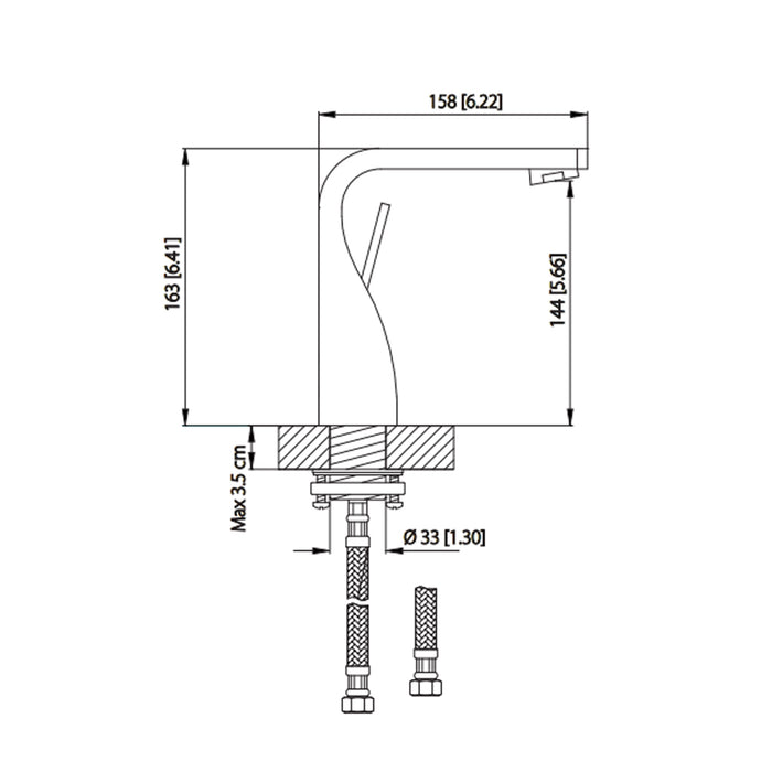 Serie 260 Bathroom Faucet - Single Hole - 7" Brass/Brushed Bronze