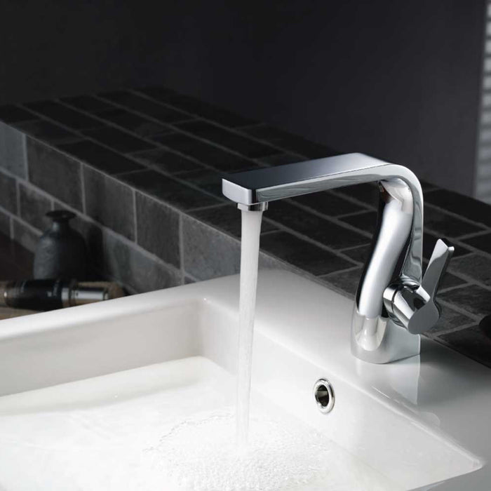 Serie 260 Bathroom Faucet - Single Hole - 7" Brass/Matt Black