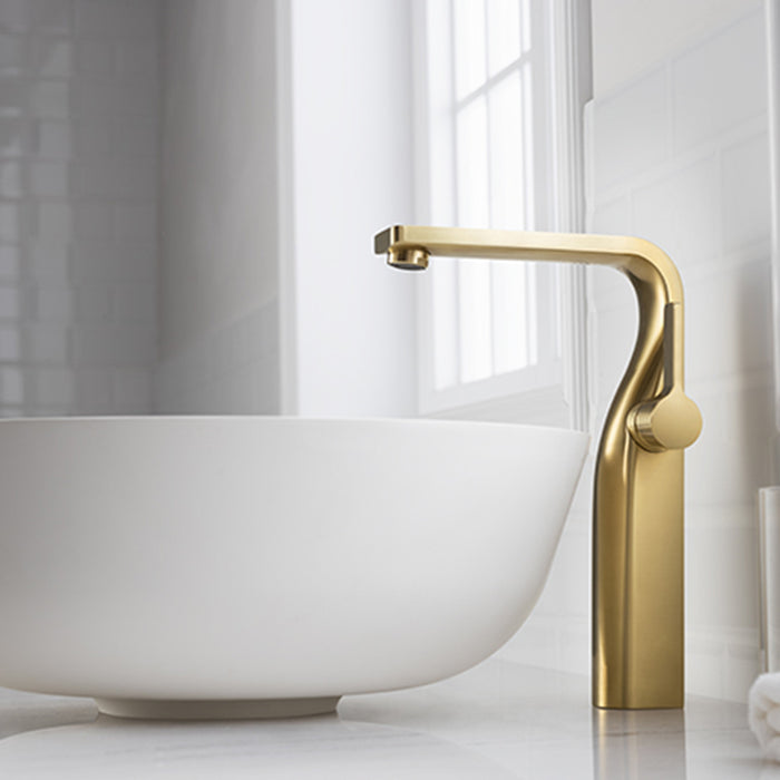 Serie 260 Vessel Sink Bathroom Faucet - Single Hole - 11" Brass/Brushed Nickel