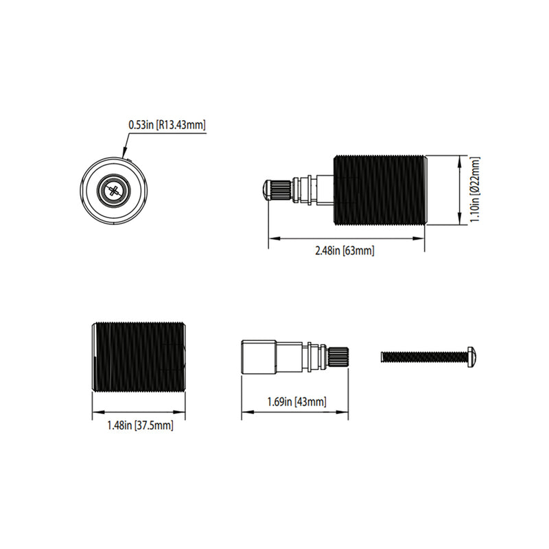 Universal For Use With TVH Valves Extension Kit - Built-In - 1" Brass/Bronze
