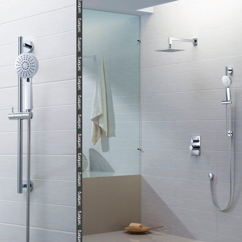 Serie 100 Hand Shower Column - Wall Mount - 31" Brass/Brushed Nickel