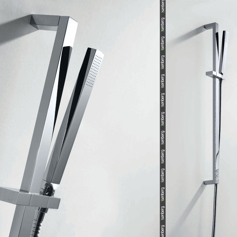 Serie 160 Hand Shower Column - Wall Mount - 31" Brass/Brushed Nickel