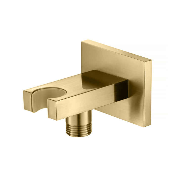 Universal Hand Shower Holder Connector - Wall Mount - 3" Brass/Satin Brass