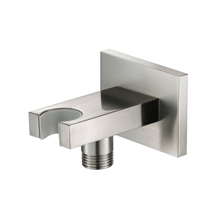 Universal Hand Shower Holder Connector - Wall Mount - 3" Brass/Brushed Nickel