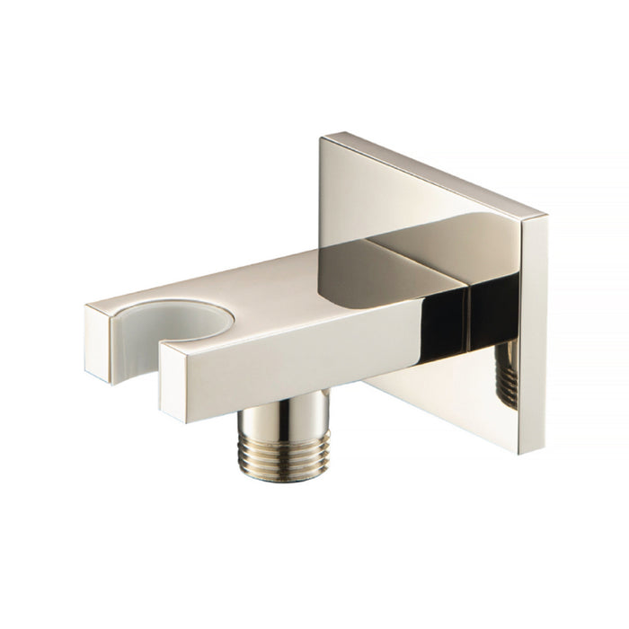 Universal Hand Shower Holder Connector - Wall Mount - 3" Brass/Polished Nickel