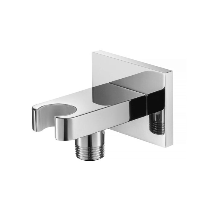 Universal Hand Shower Holder Connector - Wall Mount - 3" Brass/Polished Chrome