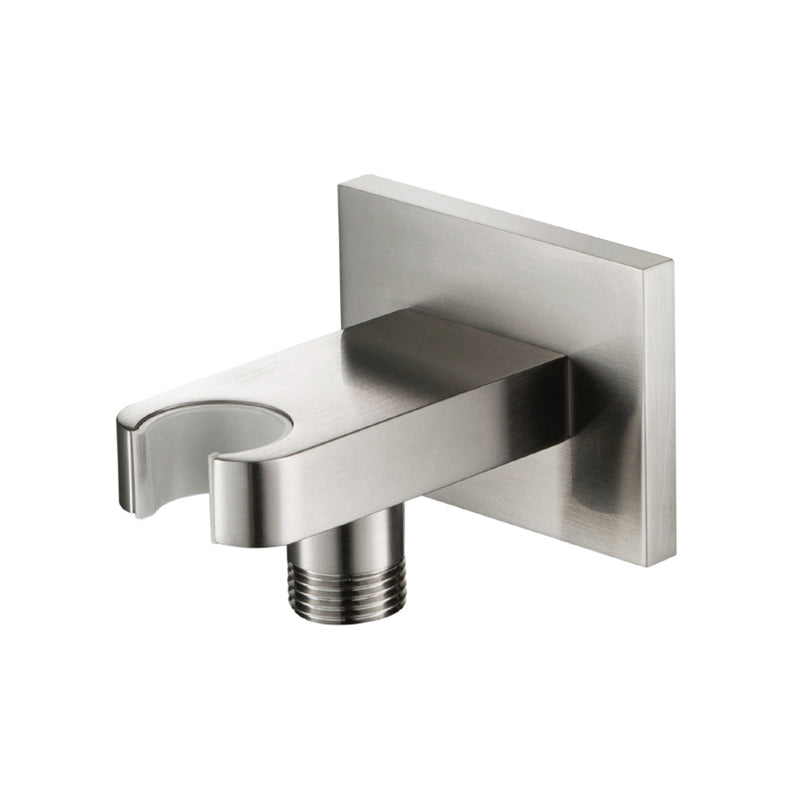 Universal Hand Shower Holder Connector - Wall Mount - 3" Brass/Brushed Nickel