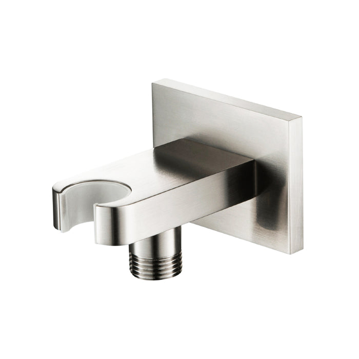 Universal Hand Shower Holder Connector - Wall Mount - 3" Brass/Polished Nickel