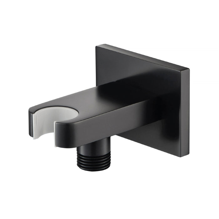 Universal Hand Shower Holder Connector - Wall Mount - 3" Brass/Matt Black