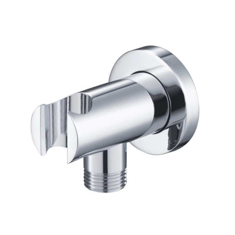 Universal Hand Shower Holder Connector - Wall Mount - 2" Brass/Polished Chrome