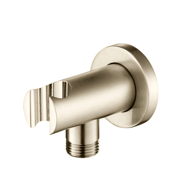Universal Hand Shower Holder Connector - Wall Mount - 2" Brass/Polished Nickel