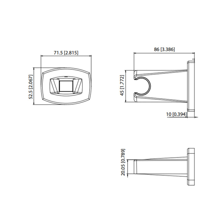 Serie 240 Hand Shower Holder - Wall Mount - 3" Brass/Polished Chrome