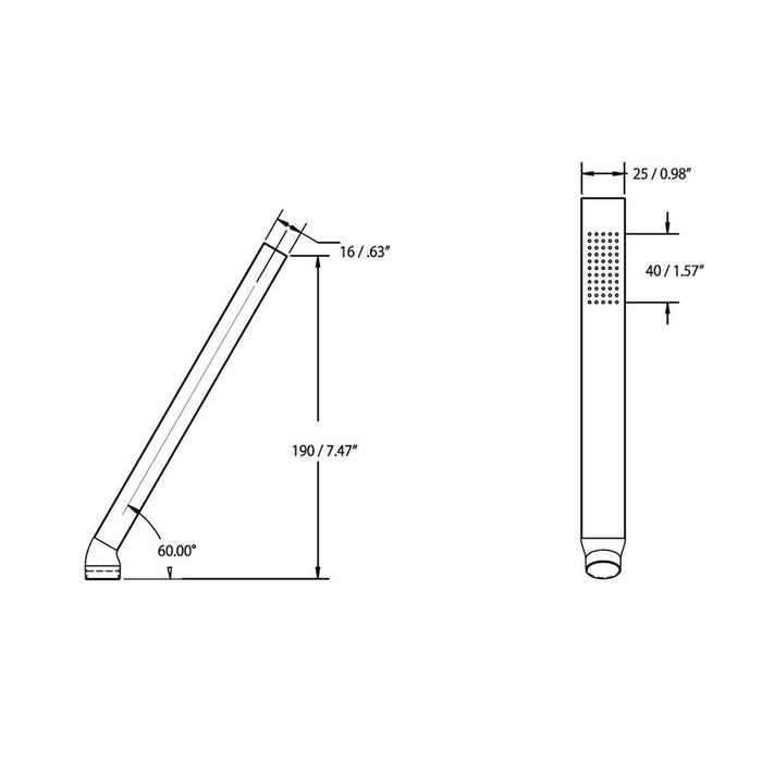 Universal Single Function Hand Shower - Wall Mount - 8" Brass/Matt Black