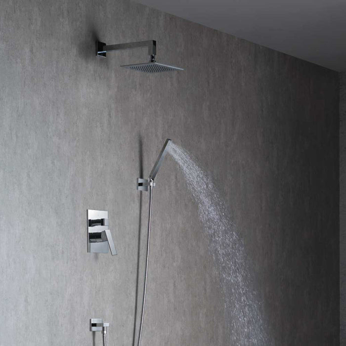 Universal Hand Shower Set With Wall Elbow, Holder And Hose - Wall Mount - 8" Brass/Polished Chrome