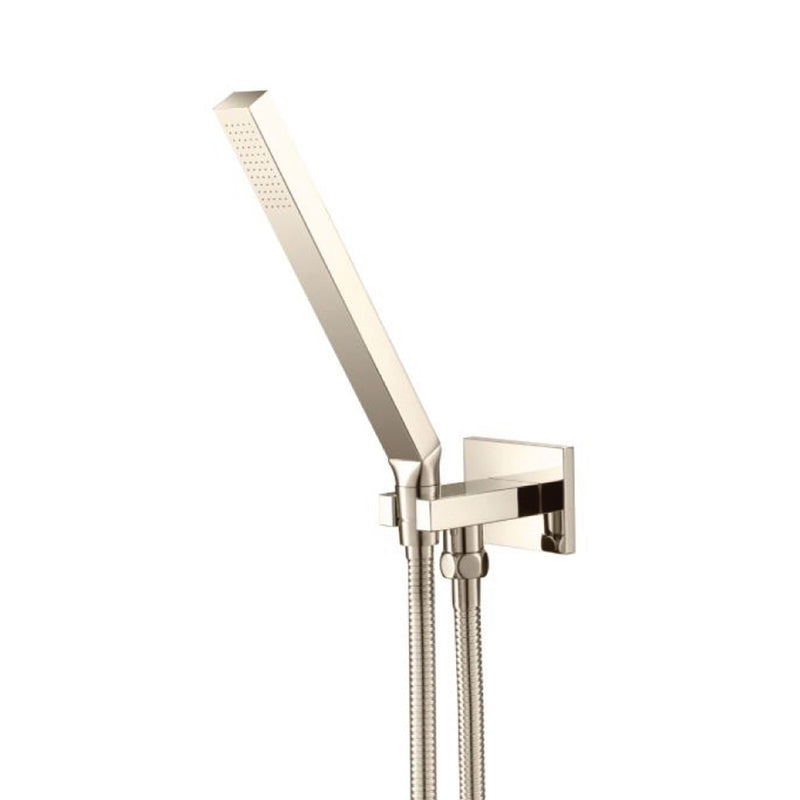 Universal Square Hand Shower Set - Wall Mount - 8" Brass/Polished Nickel