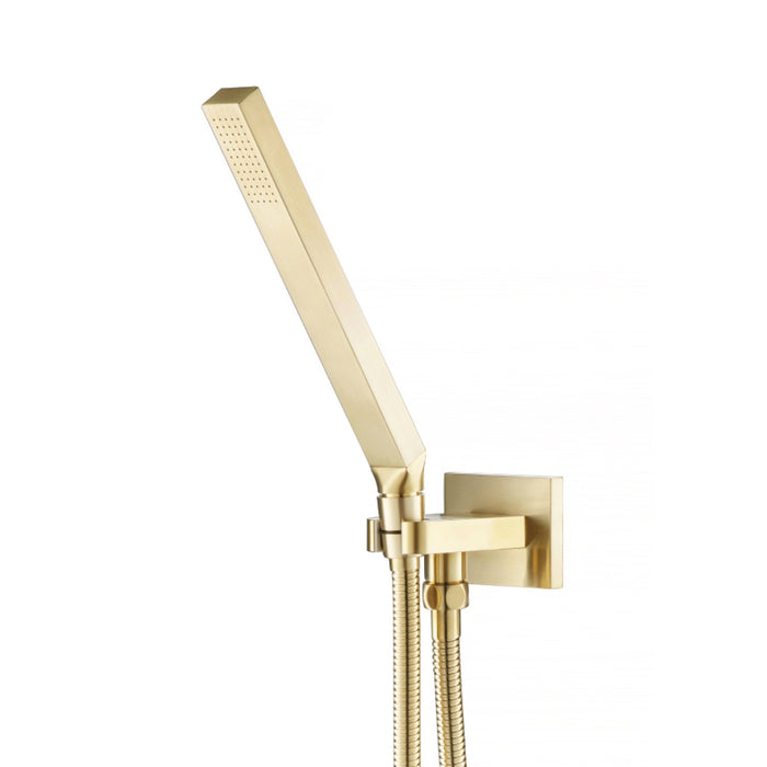 Universal Square Hand Shower Set - Wall Mount - 8" Brass/Satin Brass