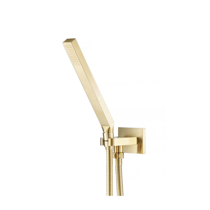 Universal Hand Shower Set With Wall Elbow, Holder And Hose - Wall Mount - 8" Brass/Satin Brass
