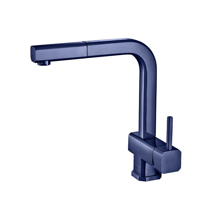 Cito Dual Spray Pull Out Kitchen Faucet - Single Hole - 12" Stainless Steel/Navy Blue