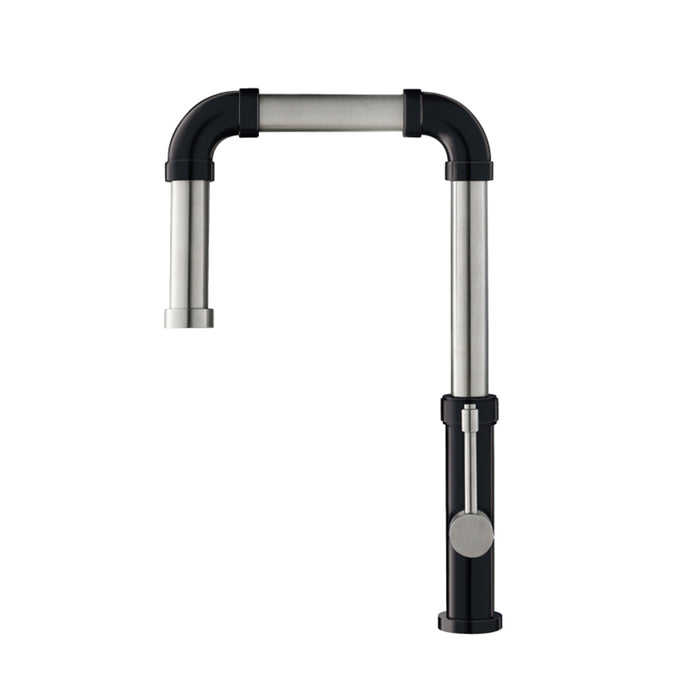 Tanz Side Sprayer Kitchen Faucet - Single Hole - 17" Stainless Steel/Matt Black