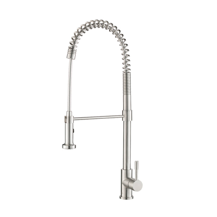 Professio - S - Dual Spray Professional Pull Out Kitchen Faucet - Single Hole - 28" Stainless Steel/Stainless Steel